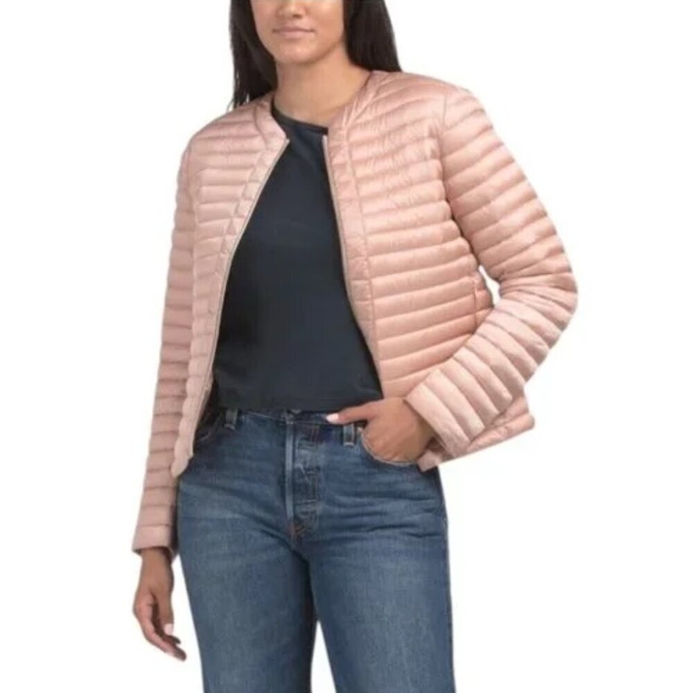 New Vegan Blush Pearlescent Pink Lightweight Puffer Size 2 Save the Duck Jacket
